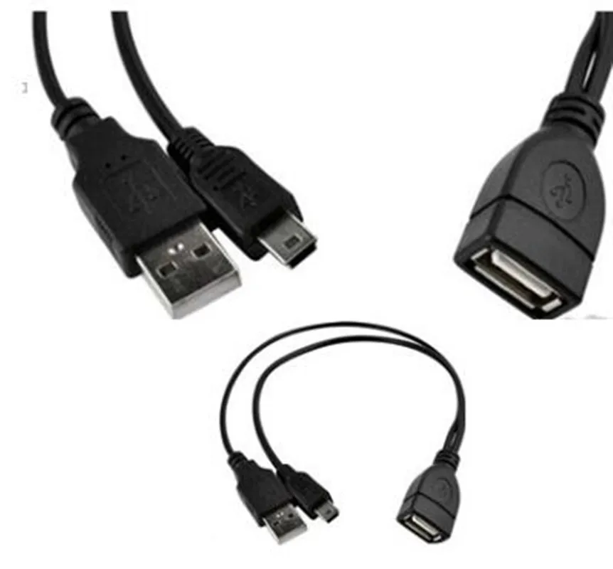 Lbsc 5pin mini usb otg cabo usb a. Cabo de sincronização de dados fêmea + usb uma linha de ligação masculina da fonte de alimentação para a tabuleta do telefone móvel