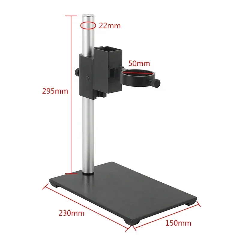 Supporto per messa a fuoco ad anello da 42mm 50mm Supporto per microscopio video industriale da laboratorio regolabile Staffa da tavolo in metallo