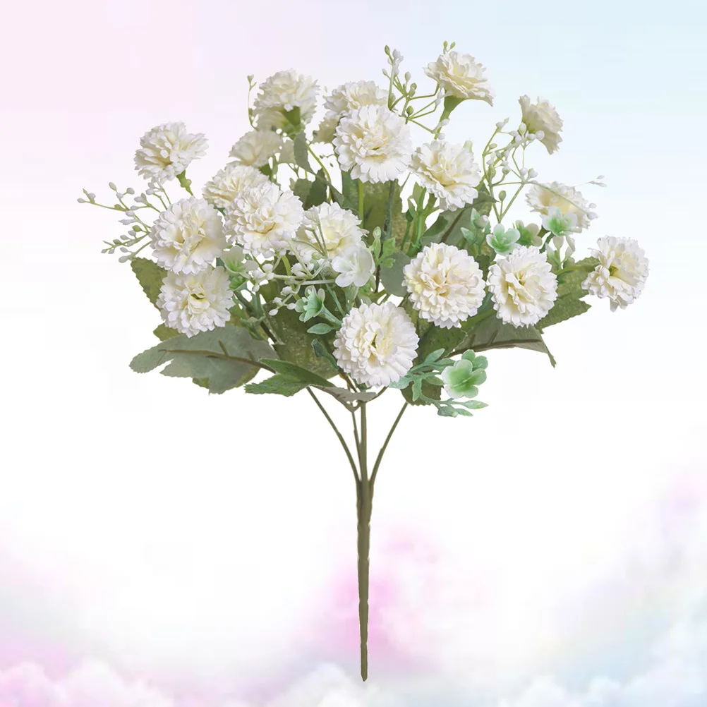 

20-Branch Simulated Cloves Carnations Artificial Flower Bundle Silk Cloth for Home Office Wedding Party Decoration