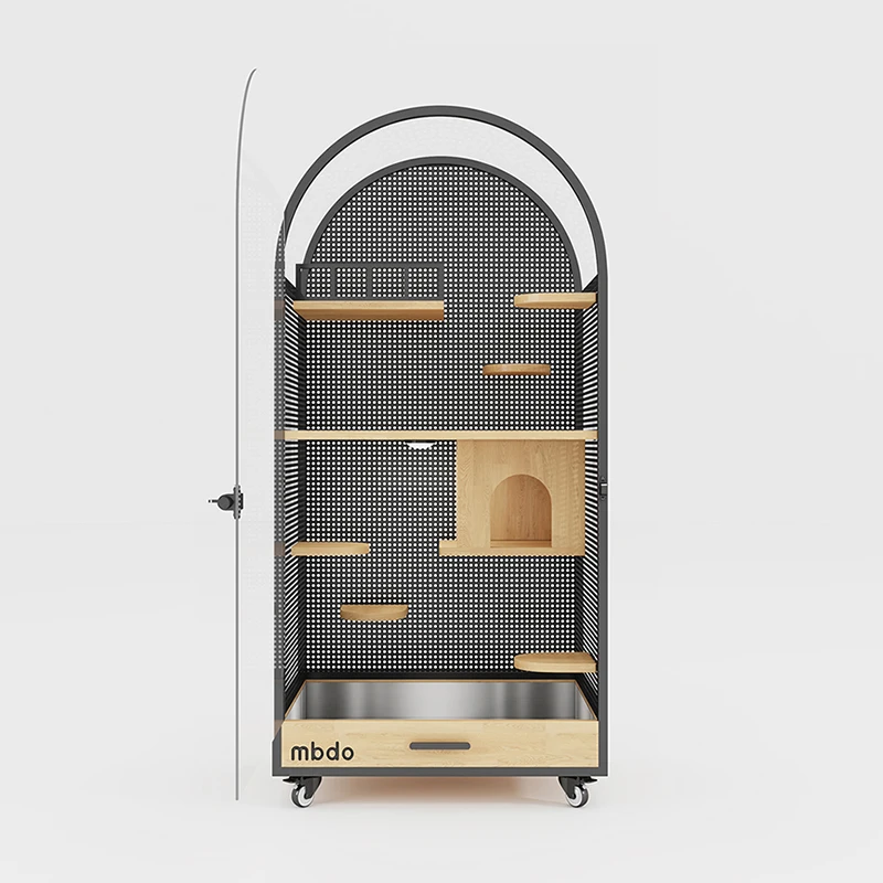 Space Chinchilla Cabinet Cage Luxury Panoramic Villa Solid Wood Squirrel  Honey