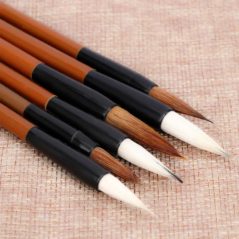 Clouds White Bamboo Painting Brush Writing Brush Wolf's Hair Practice Writing Brush Traditional Chinese Calligraphy