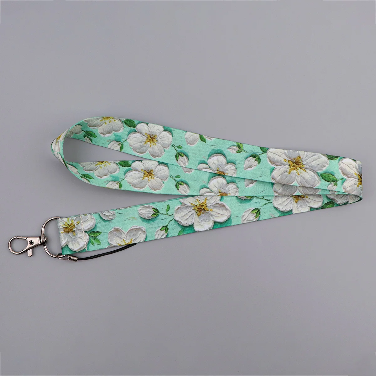 Oil Painting Rose Daisy Floral Strap Keychain Lanyard For Cars Motorcycles Key Anti-Lost Rope Fahion Accessories Gift for Friend