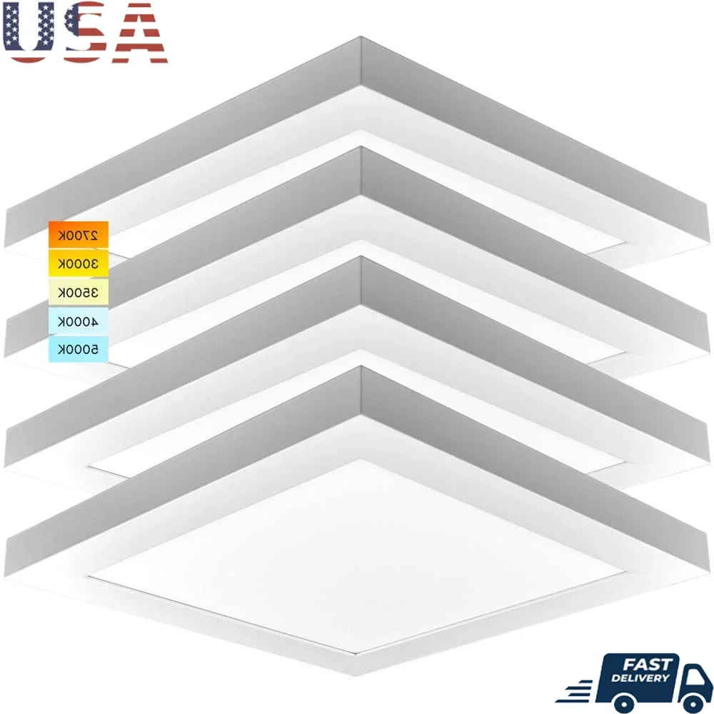 Dimmable 1x1 LED Ceiling Panel Light 5 Color Temperature Switch 1500 Lumens Flush Mount Easy Install Energy Efficient Indoor