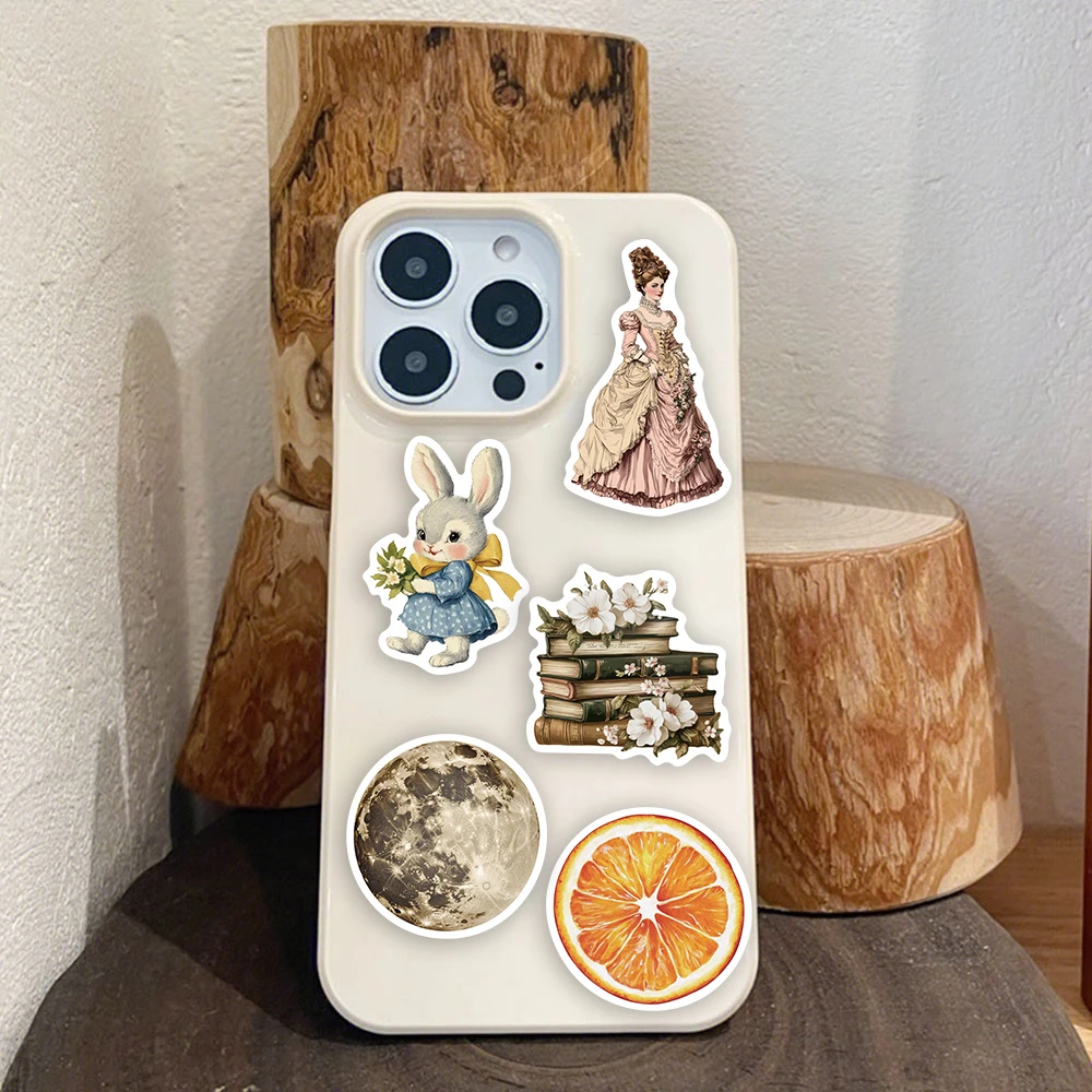 50 adesivi estetici di arte retrò, custodie per telefoni fai da te, adesivi giocattolo per tazze d'acqua per laptop