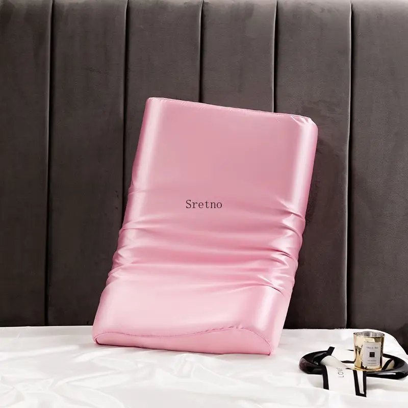 SRETNO Latex Pillowcase 65% Mulberry Silk 35% Ice Silk Pillowcase Soft Pillow Cases 50x30/60x40cm Pillow Cover fundas de cojines
