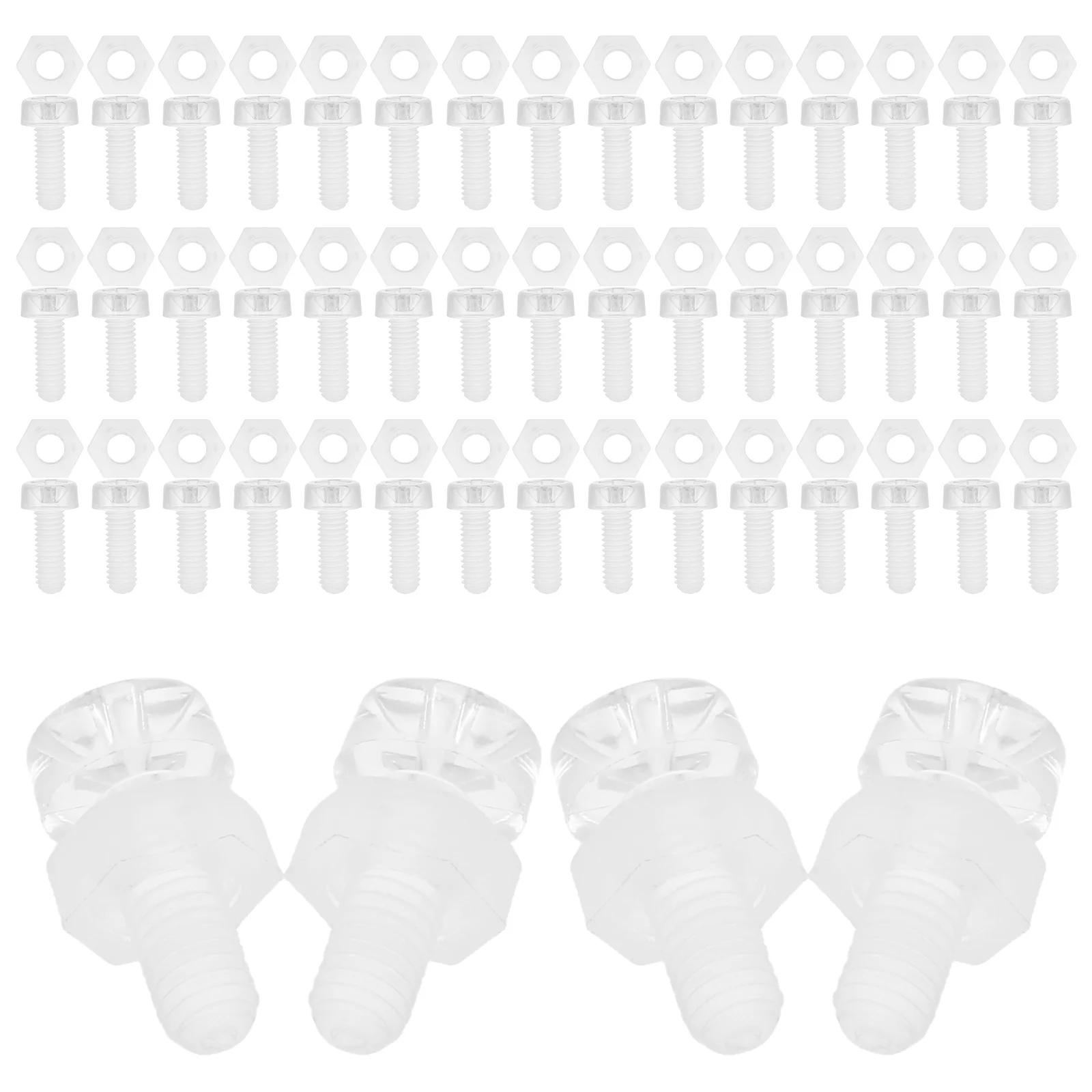 

100pcs Acrylic Screws Clear Plastic Furniture Parts Home Renovation Connector Set Transparent Hardware Kit