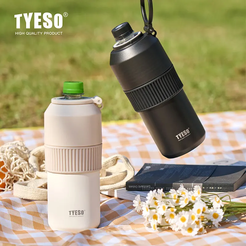 TYESO New Large Capacity Insulated Tumbler, 304 Stainless Steel Portable Water Cup with Cup Sleeve, Summer Cold & Ice Retention
