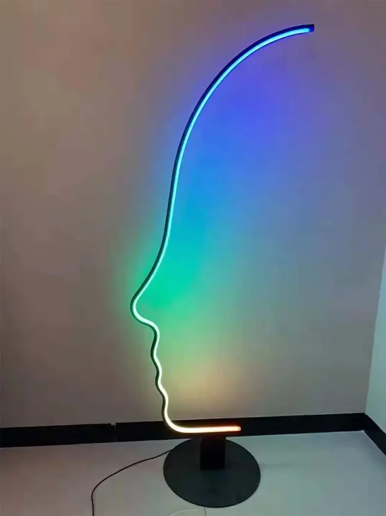 2025 Nordic Minimalist Creativity Human Face Led RGB Floor Lamp Living Room Bedroom Home Decor Bedside Corner Standing Ambient L