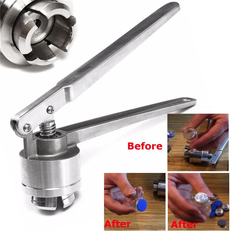 

Stainless Steel Manual Vial Crimper Hand Sealing Machine For Crimping 20Mm Flip Off Caps for Aluminum Plastic Cap Bottle