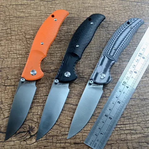 Y-START JIN02 Axial Pocket Folding Knife D2 Satin Blade Ball Bearing Washer G10 Handle Outdoor Tool Camping Hunting