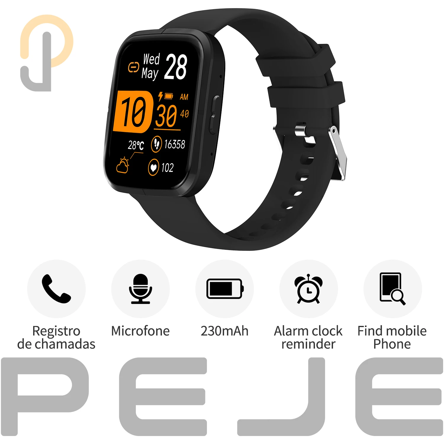 

Элегантные умные часы с бесшовной беспроводной связью — для iPhone и Android, трекер для нескольких видов спорта, мгновенные уведомления, стильный квадратный дизайн