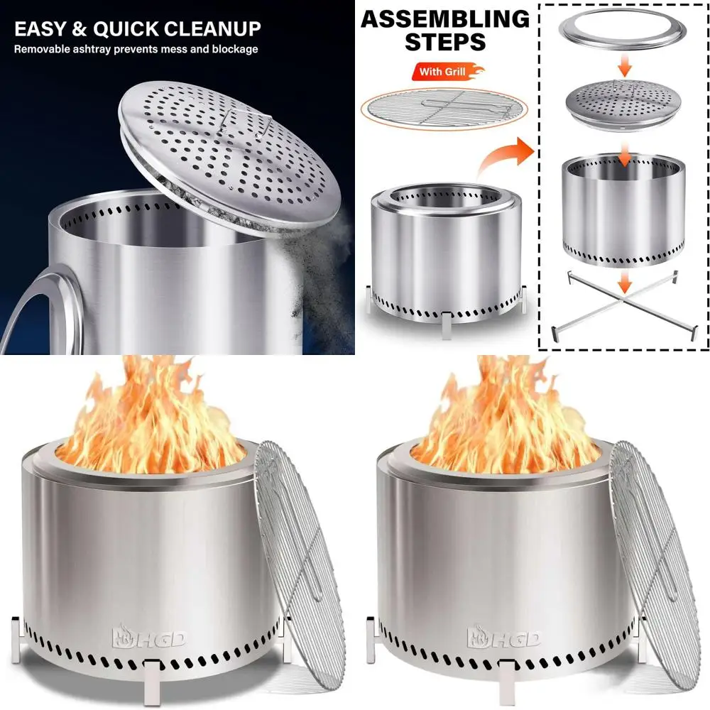 

Дровяной очаг на 20 дров с подставкой и решеткой для гриля, идеально подходит для отдыха на открытом воздухе и барбекю