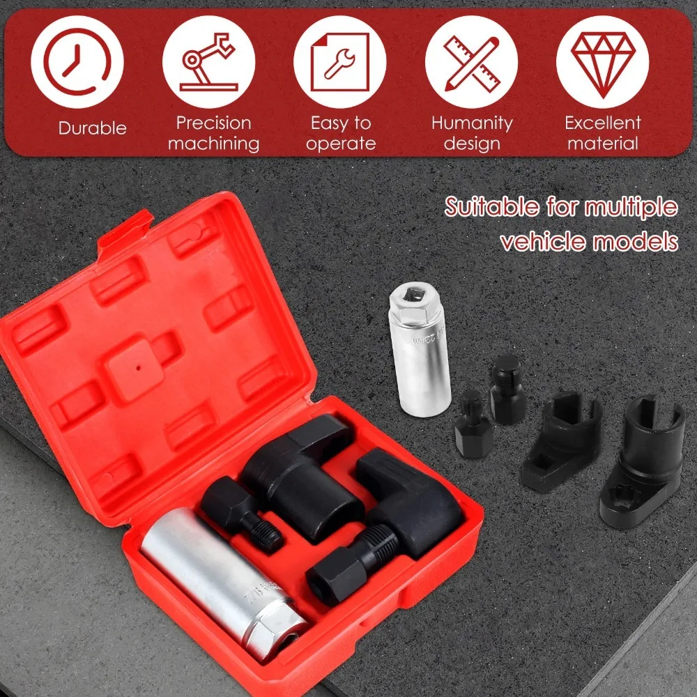 ชุดประแจถอดเซ็นเซอร์ออกซิเจนรถยนต์ 3/5 ชิ้น ขนาด 22 มม. พร้อมหัวขัน 1/2 นิ้ว และ 3/8 นิ้ว สำหรับถอดเซ็นเซอร์ออกซิเจน