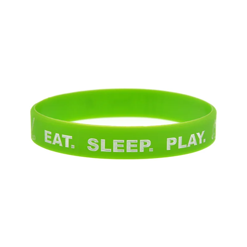 1 Stück/5 Stück „Eat Sleep And Play“ Silikon-Armband, Partygeschenk, Gummi-Armband, Erwachsenengröße – Detail 6