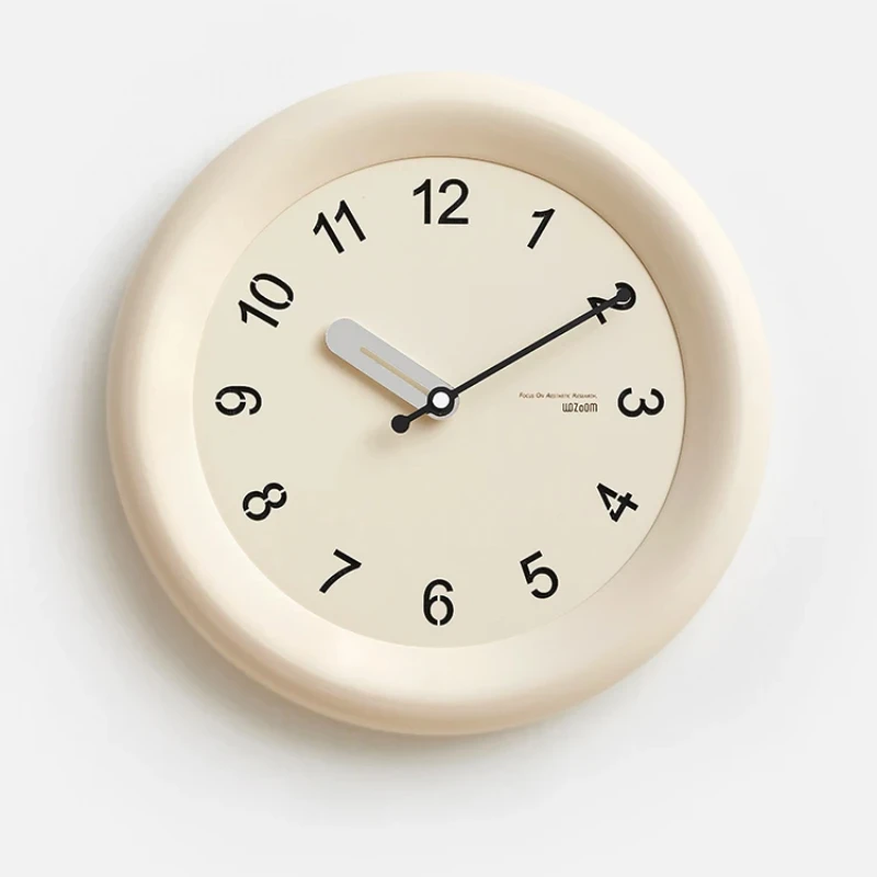 

Modern Cream Style Clock, NoPunch Wall Hanging, 2024 Simple Dining Room Decor, HighEnd Nordic Design, Sleek Wall Timepiece