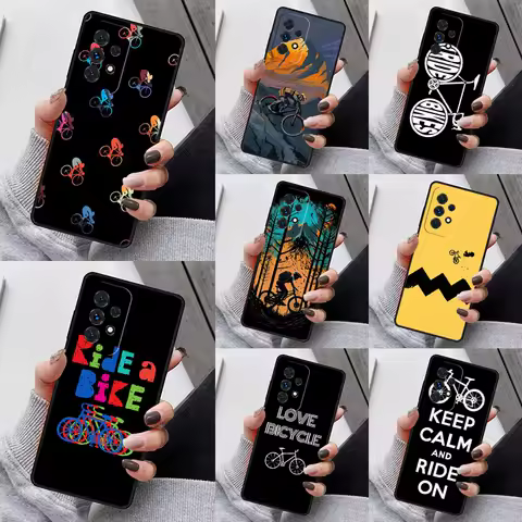 BIKE CYCLING art Phone Case For Samsung Galaxy S23 S21 S20 FE S24 S22 Ultra Note20 S10 S9 S8 Plus A40 A52 A12 A13 A53