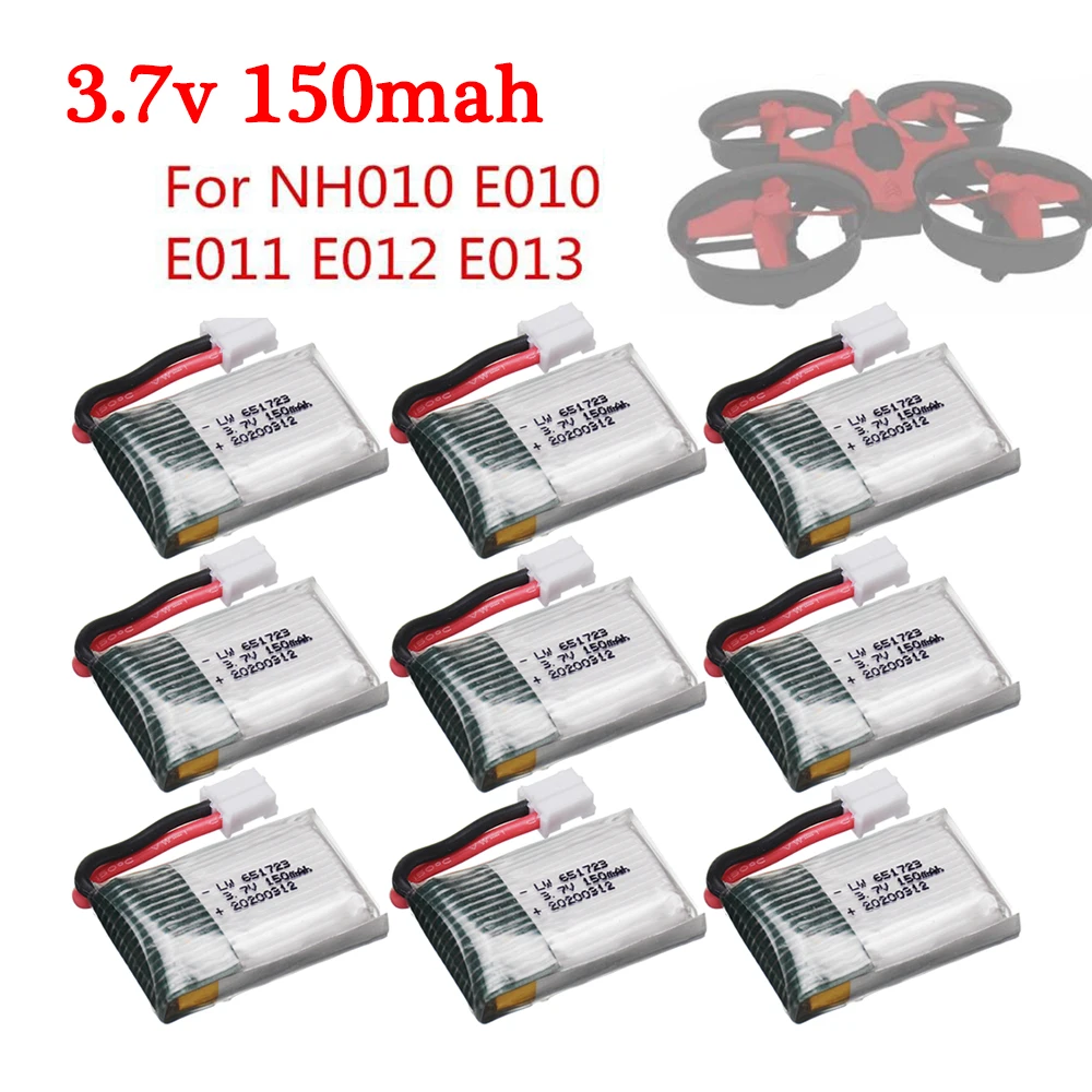 Batterie pour hélicoptère quadrirotor RC, jouets drones, E010 E011 E012 E013 Furibee F36, 5/10 V, 3.7V, 3.7 mAh, 150 V, 3.7V