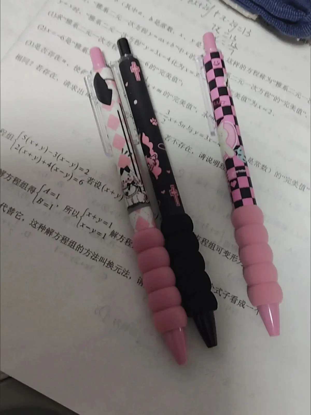 6PCS/Set ST Tip Gel Pen Soft Grip Press Type Ballpoint Pen 0.5mm Black Ink Neutral Pen Student  Back To School