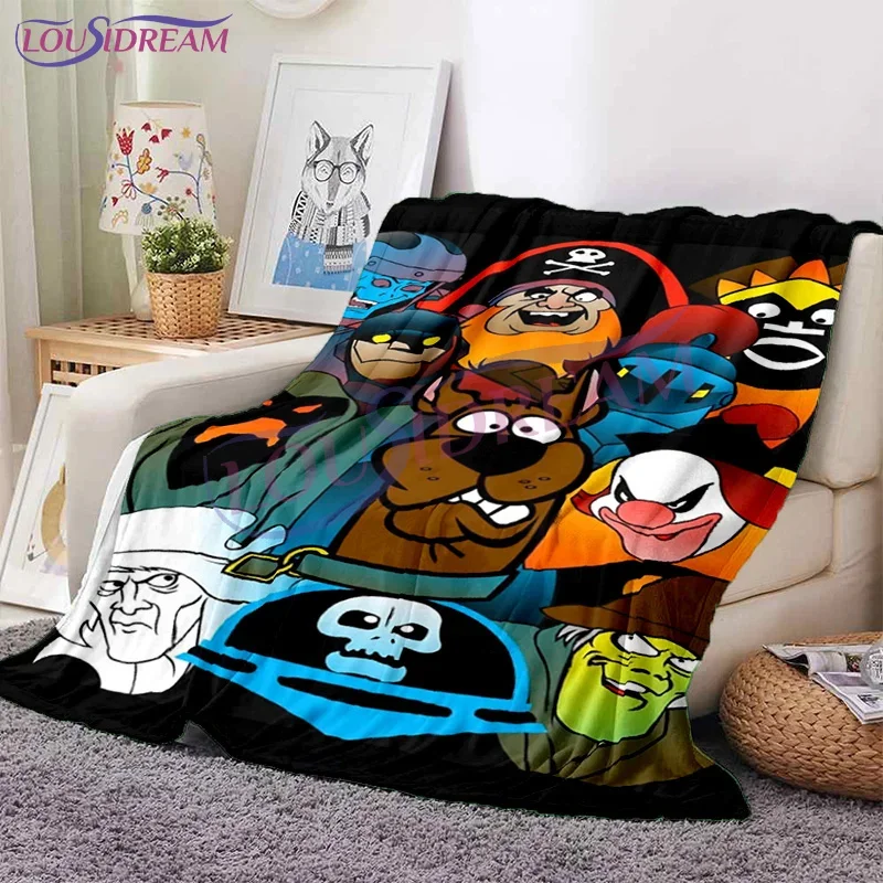 Halloween 3D Cartoon Print Scoob Blanket Warm Plush Pet Dog Cozy Home Throw Blanket for Bed Sofa Couch Lightweight Kids Gifts