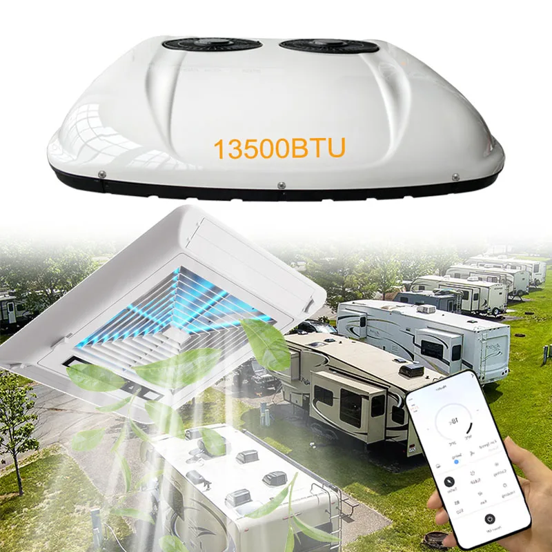 12V RV Truck Parking Air Conditioner Auto Parking Conditioner System With Heater Pump Solution For Roof Top 24V 48V AC Parking