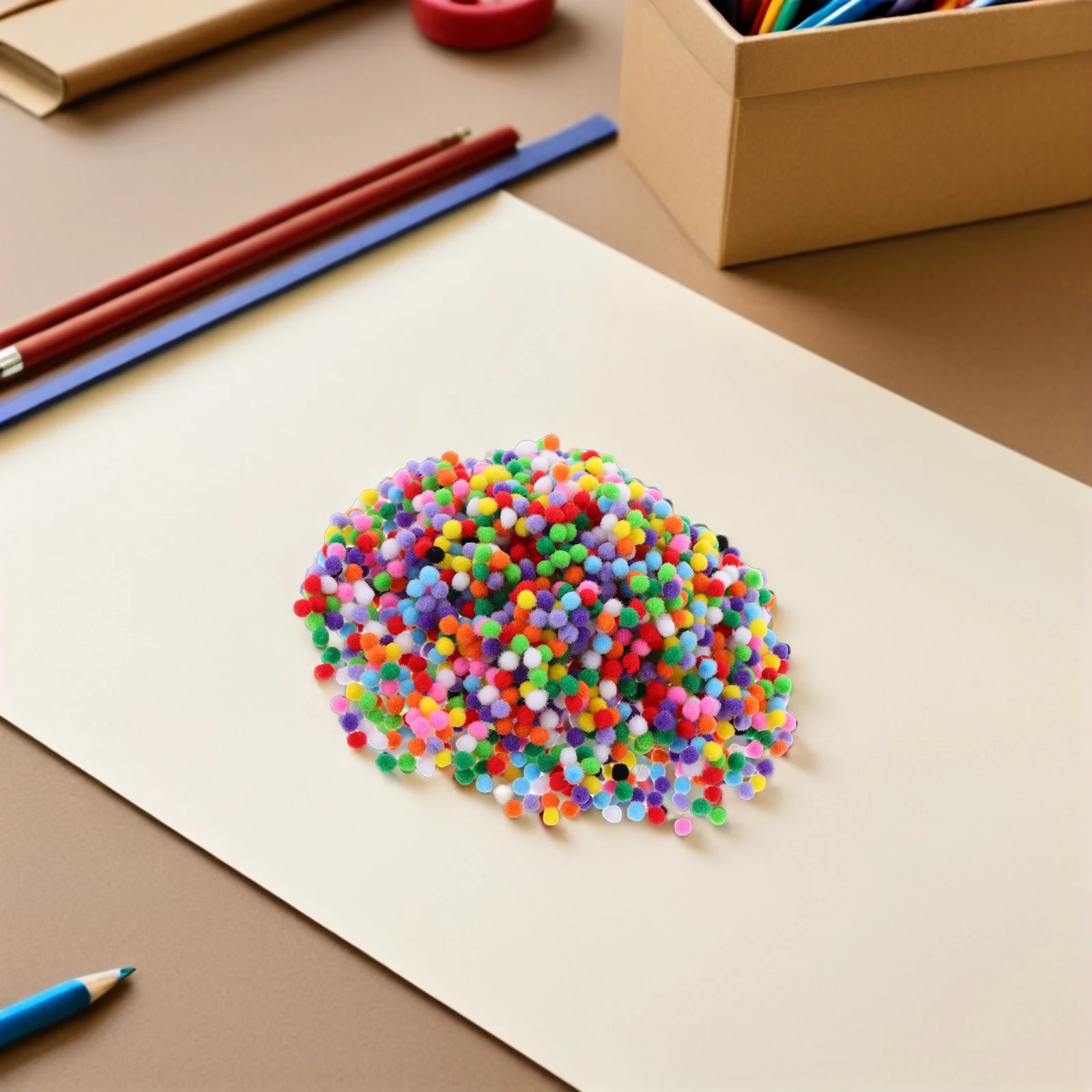 3000 Stück mehrfarbige weiche Bommel zum Basteln, DIY-Dekorationen, Kunstprojekte für Kinder, handgefertigte Bastelbedarf, Puffbälle zum Basteln