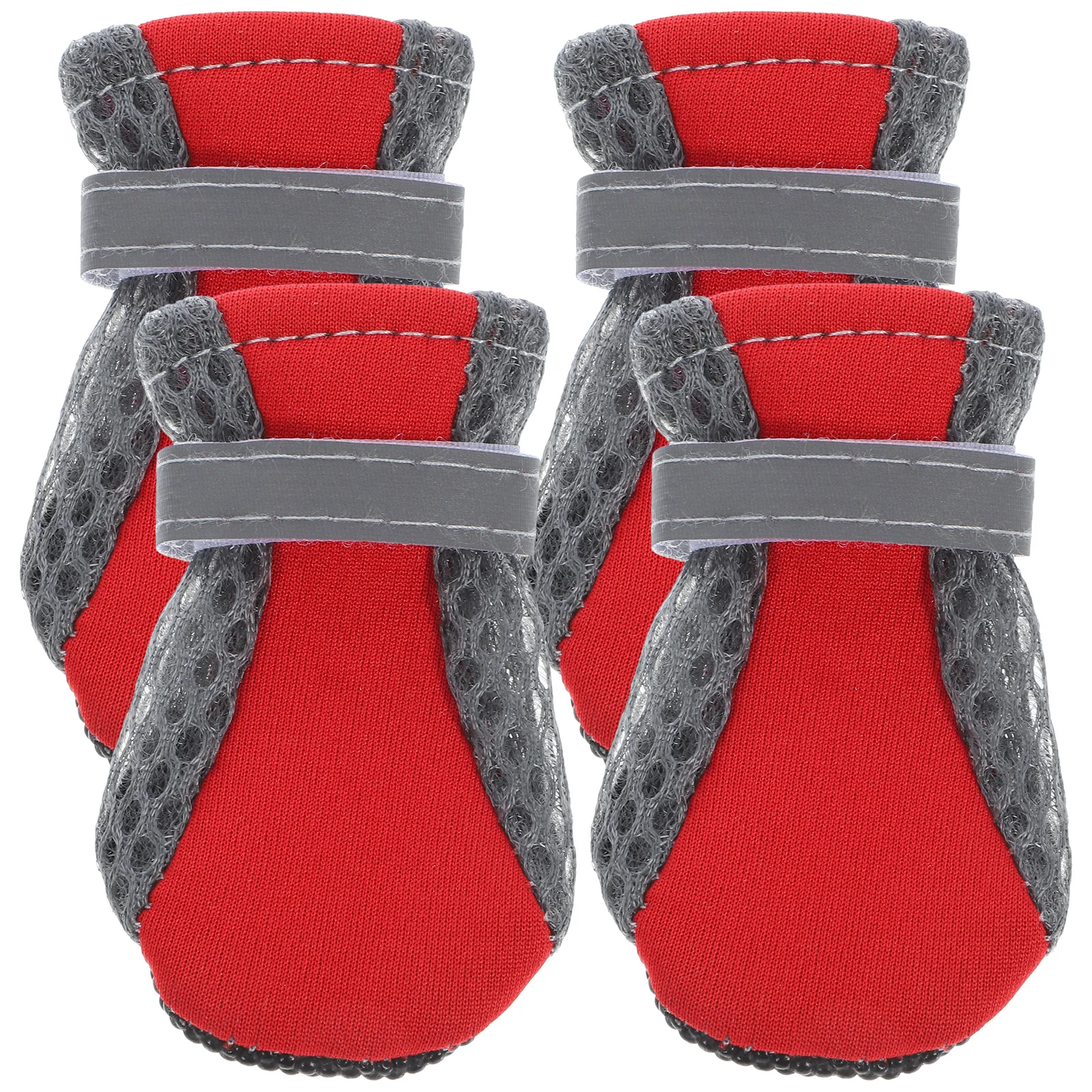 

4Pcs Small Dog Breathable Shoes Anti-Slip Mesh Footwear Protective Dog Boots Convenient Outdoor Indoor Pet Shoes