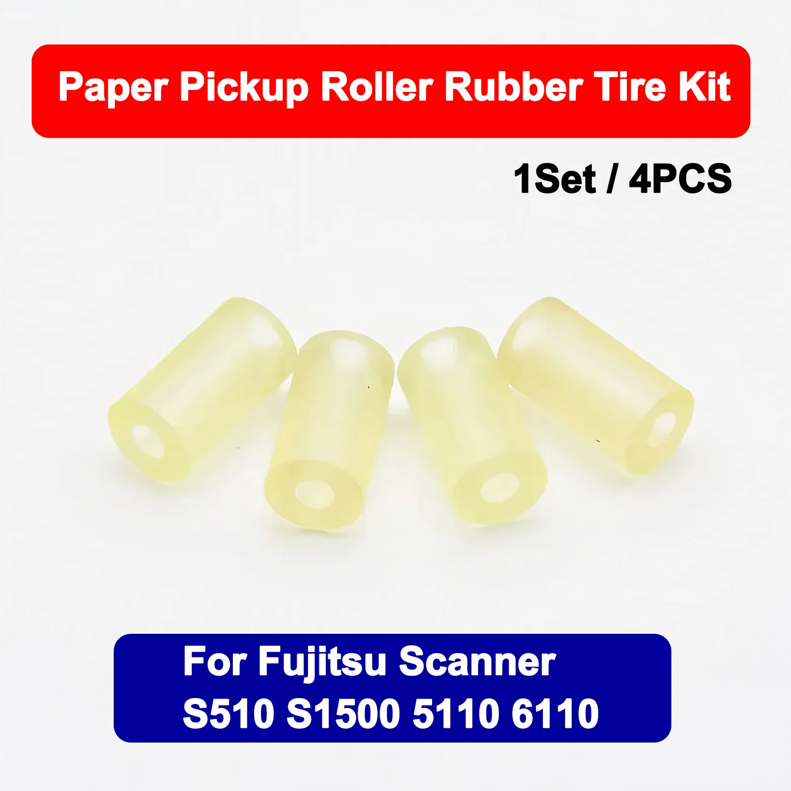 S500 Paper Pickup Roller Tire Kit Tires Rubber for Fujitsu Scanner S510 S1500 5110 6110