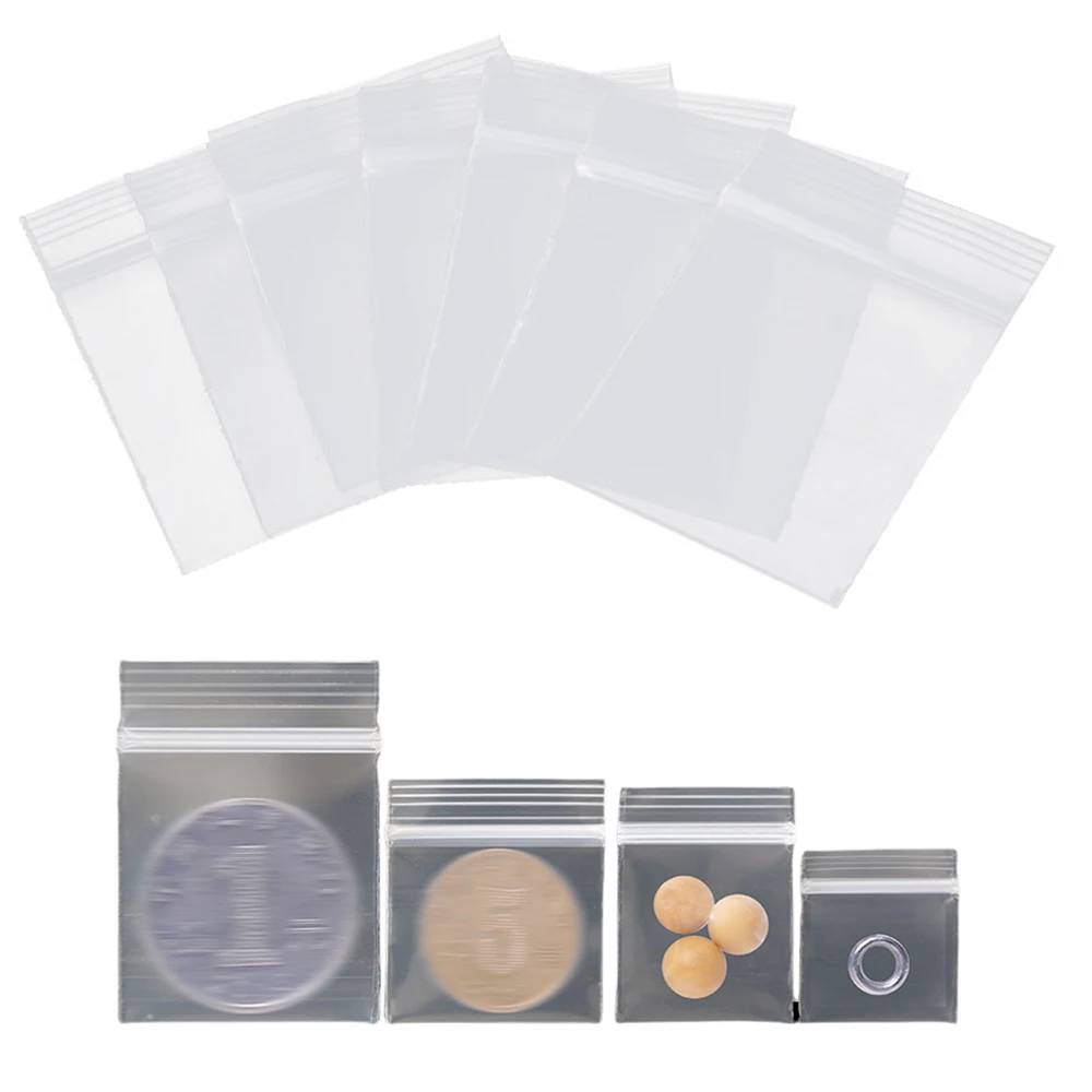 50pcs/Lot Transparent Small Ziplock Plastic Bags Reclosable Storage Pouches For DIY Jewelry Packaging Accessories Small Business