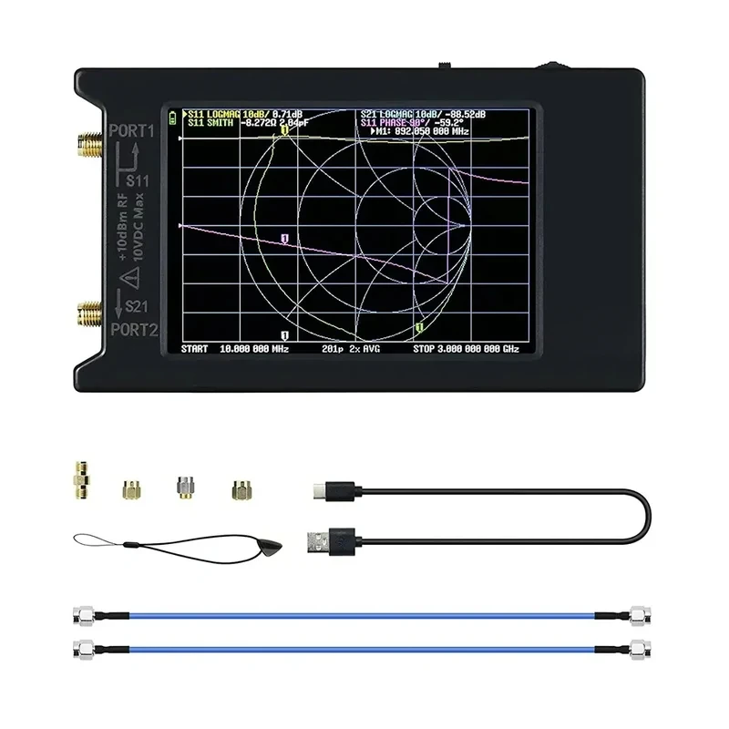 LiteVNA-64 VNA Analyzer 50KHz-6.3GHz Portable Antenna 4Inch Display