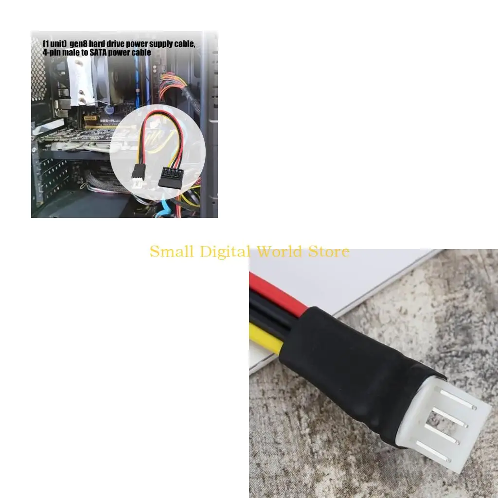 77UB Professional SATAs Power Adapters Cable 4Pin Male Connectors For Server HDD Stable Voltages Output