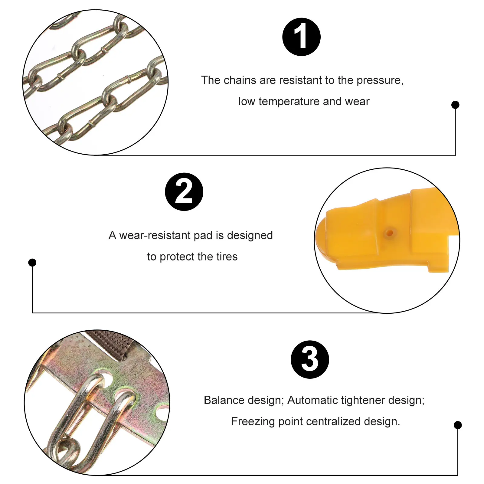 Chains Balance Design Truck Car Wheels Tyre Snow Ice Chains Belt Winter Anti-Skid Suv Wheel Chain Winter Strap Random Color