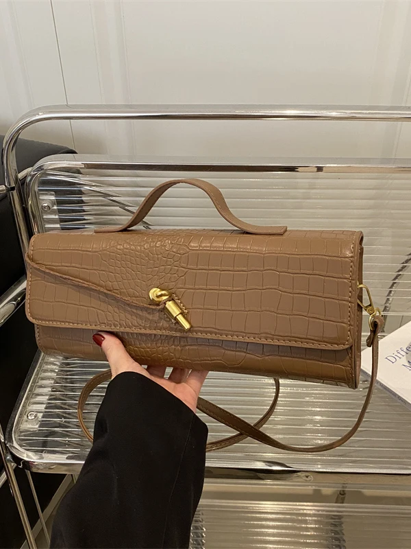 Сумка-аккордеон с узором Ele крокодила, женская модная сумка-клатч для ужина, сумка на одно плечо с наклонным крестом