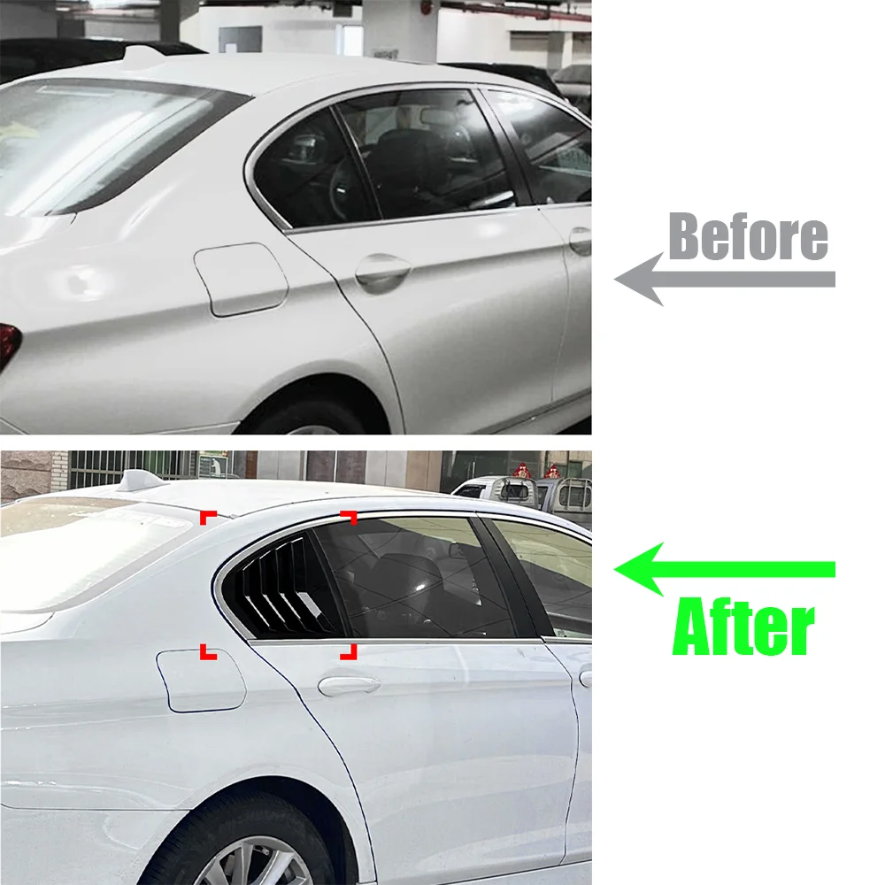 Rear Window Louvers Shutters Blinds Cover Trim For BMW 5 Series F10 525i 530i 2011 2012 2013 2014 2015 2016 2017 Car Accessories