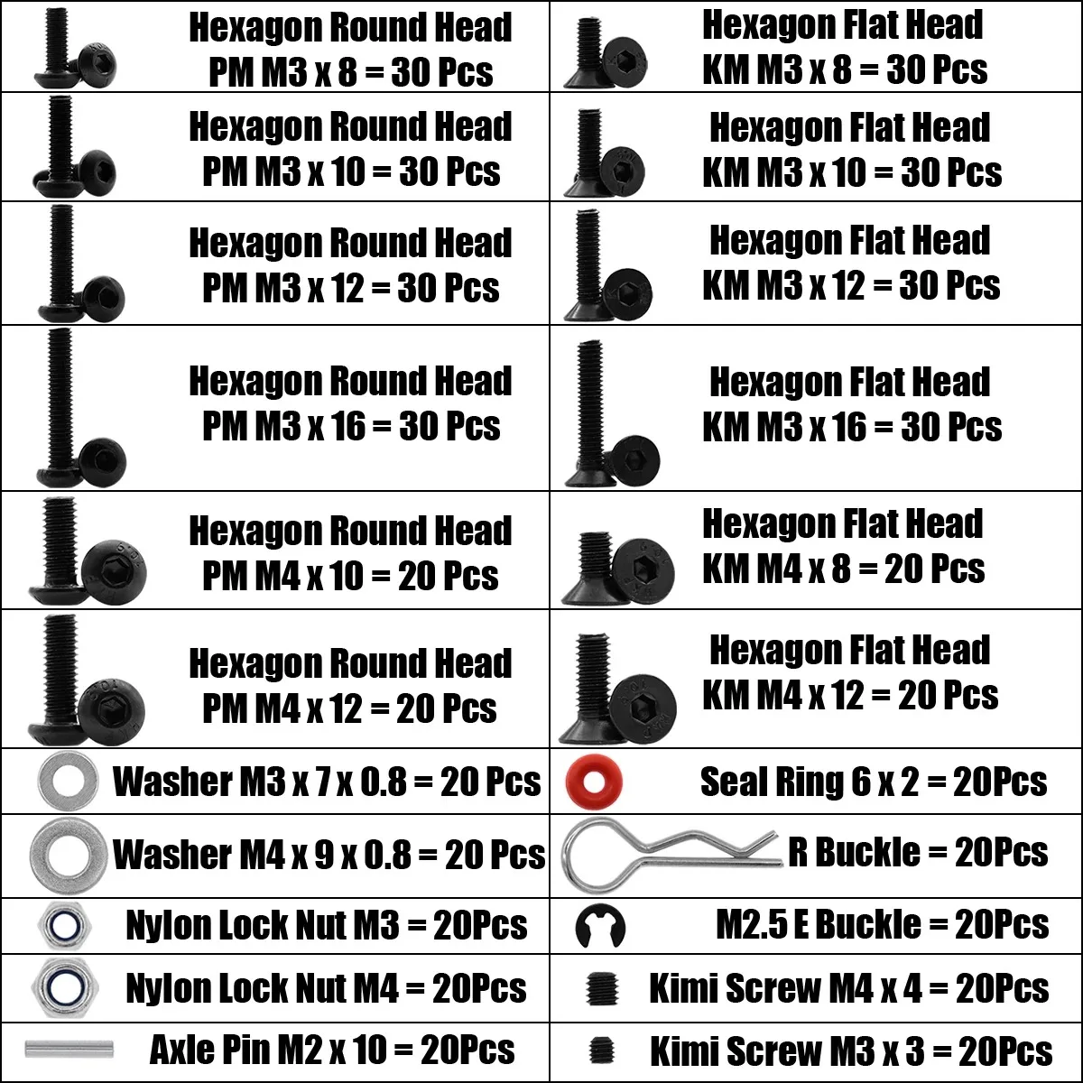 Screws Box Set for 1/8 1/10 Traxxas TRX-4 TRX-6 HSP Tamiya CFX MST HPI Kyosho D90 Axial SCX10 D110 RC Car Parts Repair Tools