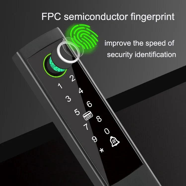 Glomarket Outdoor Waterproof Tuya Sliding Door Digital Fingerprint Smart Door Lock Aluminum Smart Lock