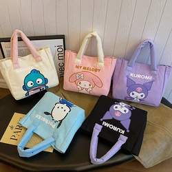 Sanrio My Melody Kuromi Hangyodon Pochacco Kawaii Tote Bags Cute Cartoon Large Capacity Makeup Hangbags Bags Birthday Gifts Girl