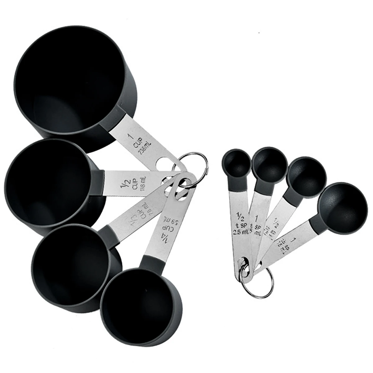 4-teiliges/8-teiliges Edelstahl-Messbecher-Set, Messlöffel, Küchen-Messlöffel mit Skala, Haushalts-Backmesslöffel – Detail 5