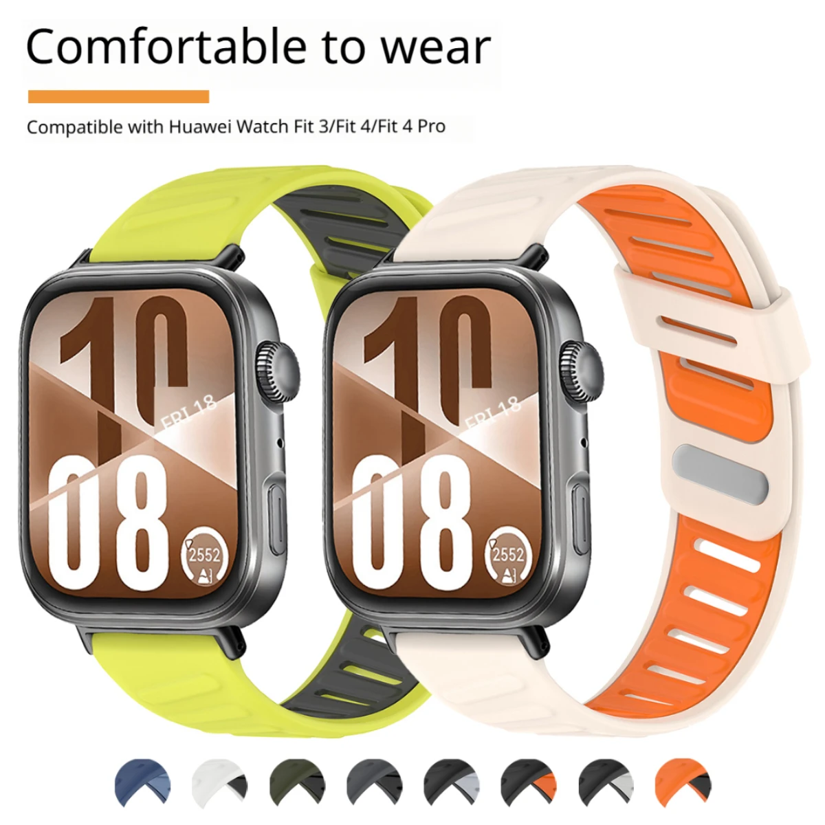 Cinturino magnetico per Huawei watch fit 4 3 cinturino in silicone bicolore per cinturino Huawei Fit 4pro braccialetto sportivo traspirante compatibile
