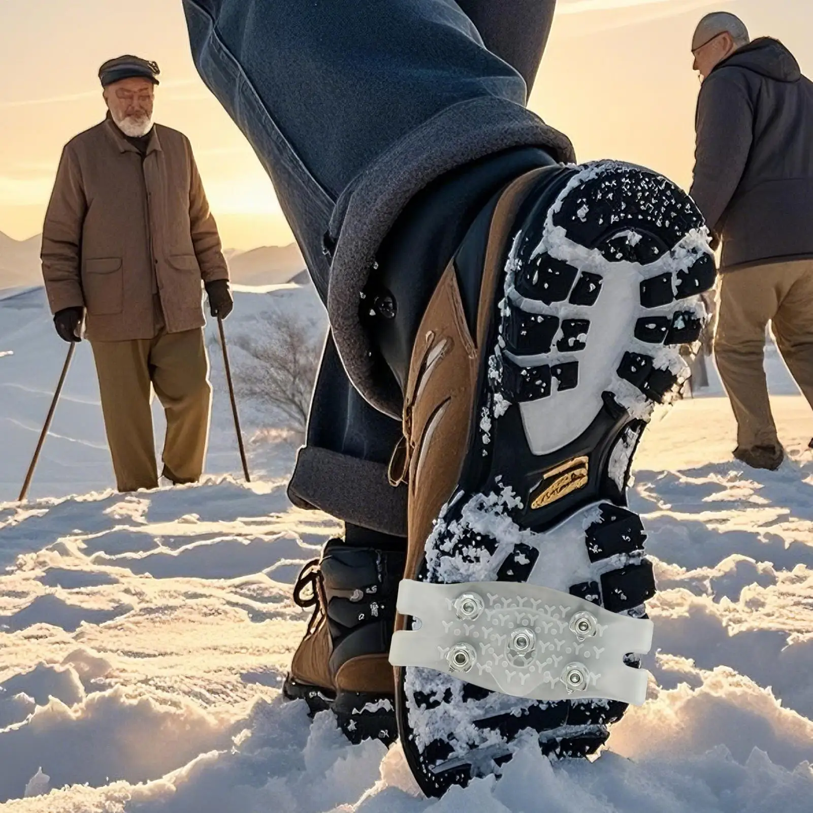 Anti-Slip Shoes Ice Cleats Snow And Ice Surface Shoes Grippers Five-Tooth Transparent Invisible Snow Claws For Cold Weather