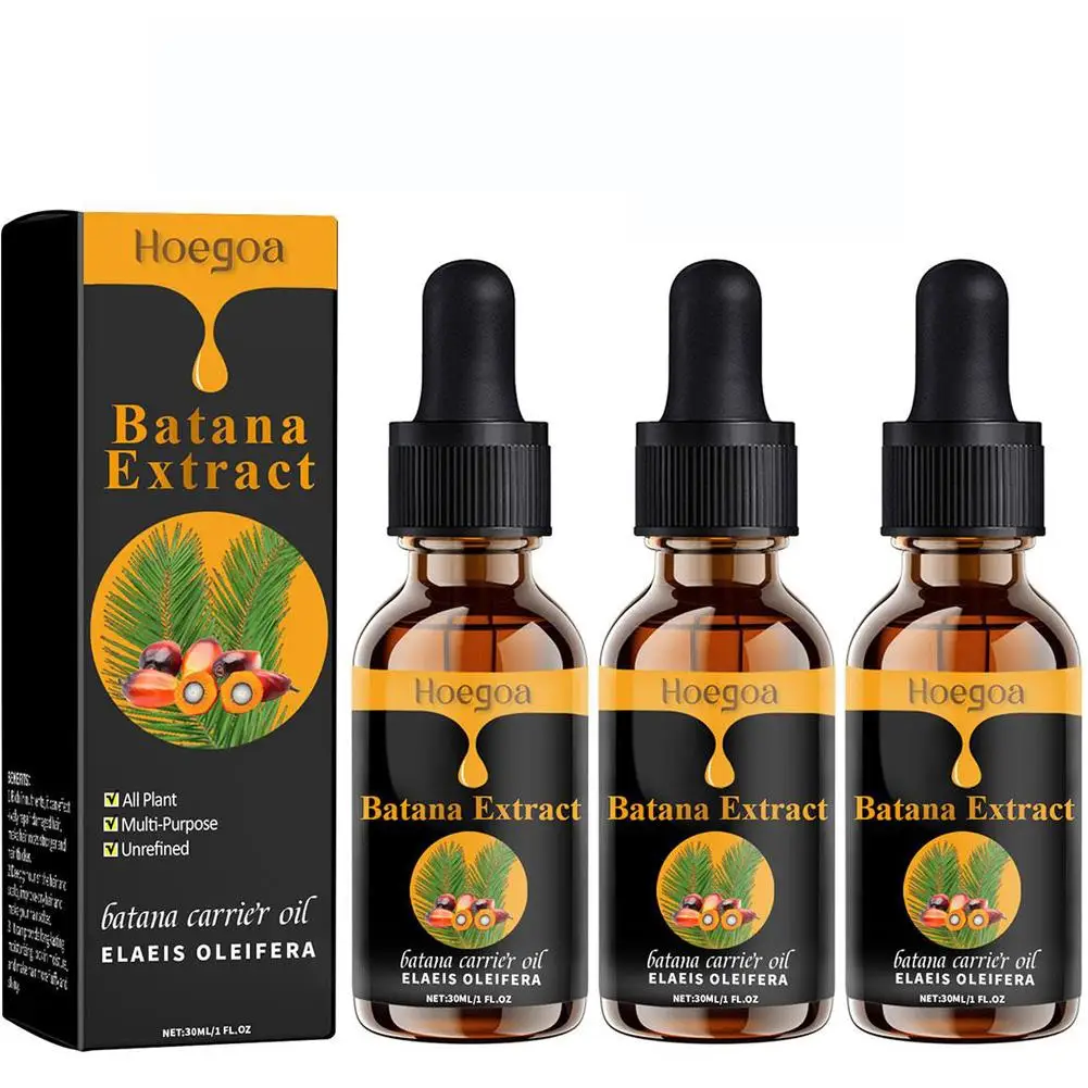 3Pcs Batana Oil for Hair Growth 100% Pure Natural Batana Oil Organic for Hair Growth Moisturizing Skin and Hair Care