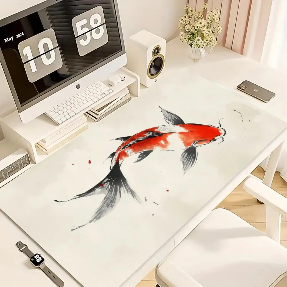 

Японский коврик для мыши Koi Fish Art XXL, компьютерные аксессуары, коврик для мыши для ноутбука, офисный большой игровой коврик для мыши, резиновый нескользящий настольный коврик