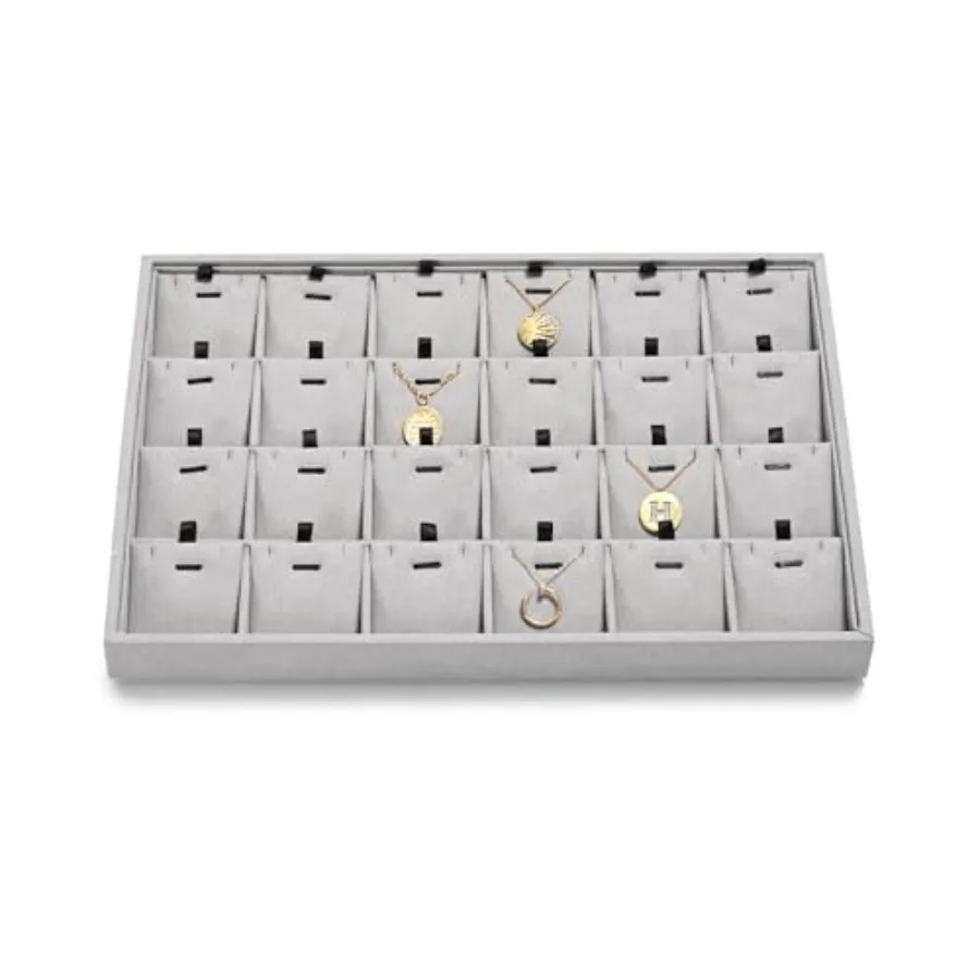 s Microfiber Necklace Tray Jewelry Display Tray Necklace Holder Organizer for Drawers Removable Jewelery Cards Pendant Bracelet