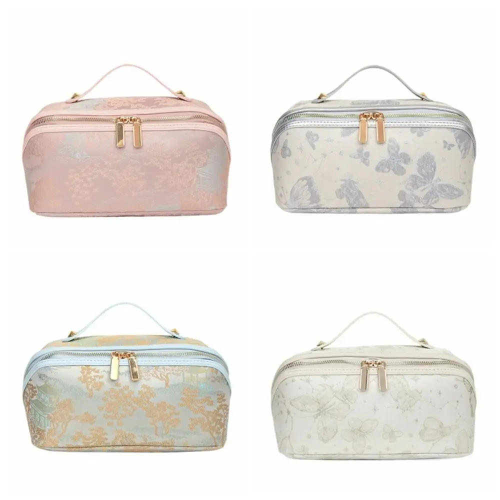 

Portable Women's Cosmetic Bag Chinese Style Large Capacity Makeup Lipstick Case Lightweight Household Toiletry Organizer