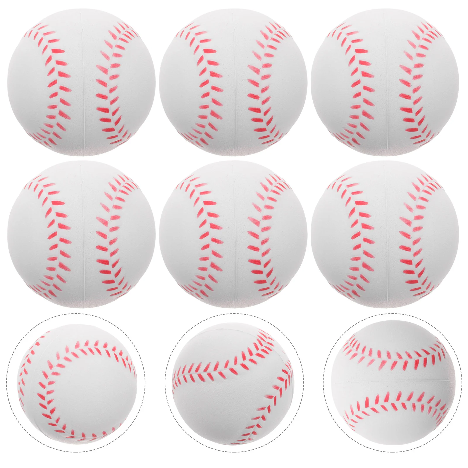 6 palline da baseball da allenamento in spugna PU da 8 pollici, palline da softball bianche per bambini che praticano un impatto elastico sicuro e confortevole