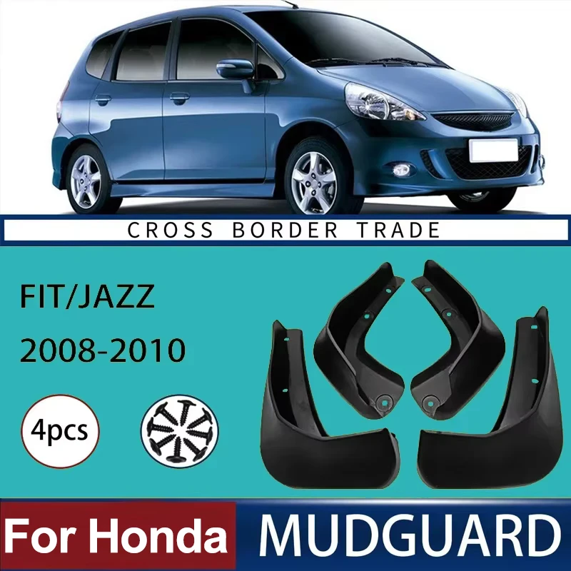 Automotive Tire Mudguard Waterproof Splash Proof 4pcs Accessories For Honda Fit Jazz 2008-2010 2009