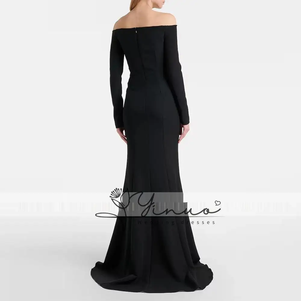 Customized Modern Evening Gown For Wedding Mermaid Prom Dress Formal Floor Length Party Gown Long Sleeves Saudi Arabia Dress