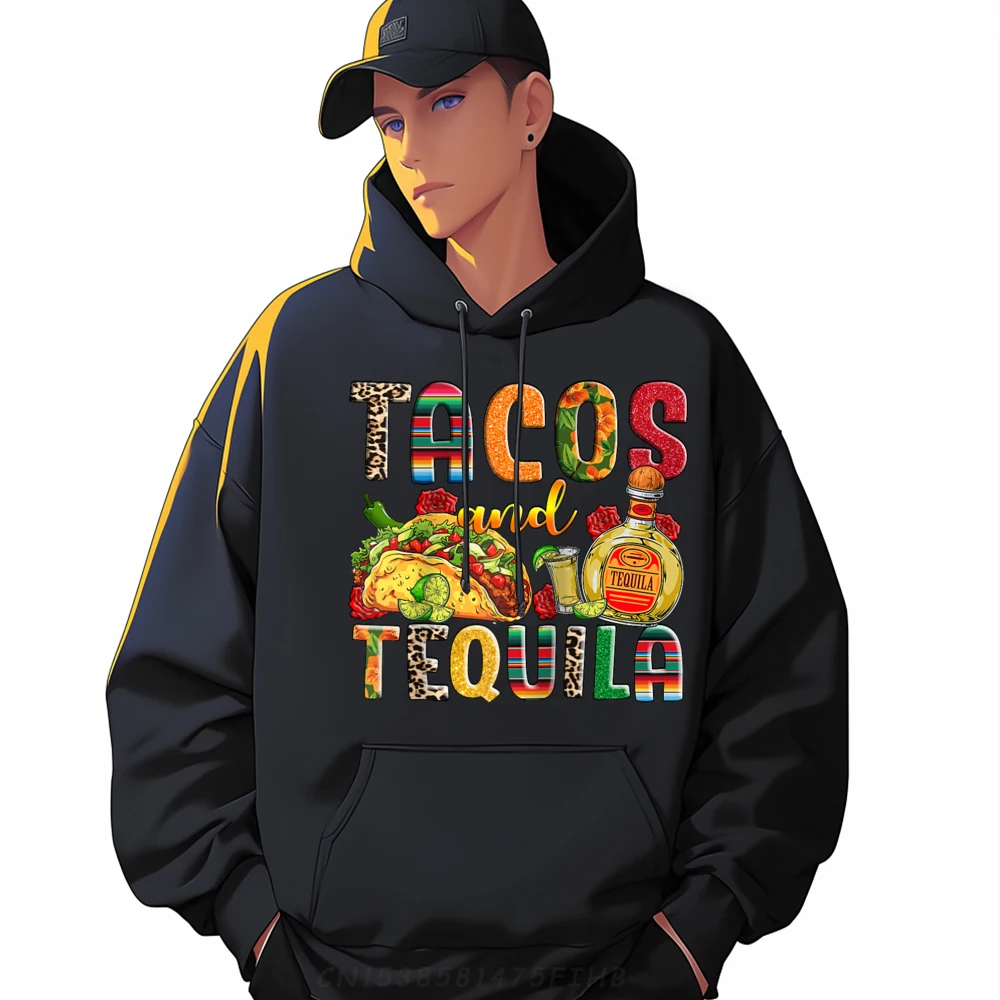 

Women's Long Sleeve Cinco De Mayotacos And Tequila Sweatshrt Casual Hoodies Loose Vintage O Neck Sweatshirts