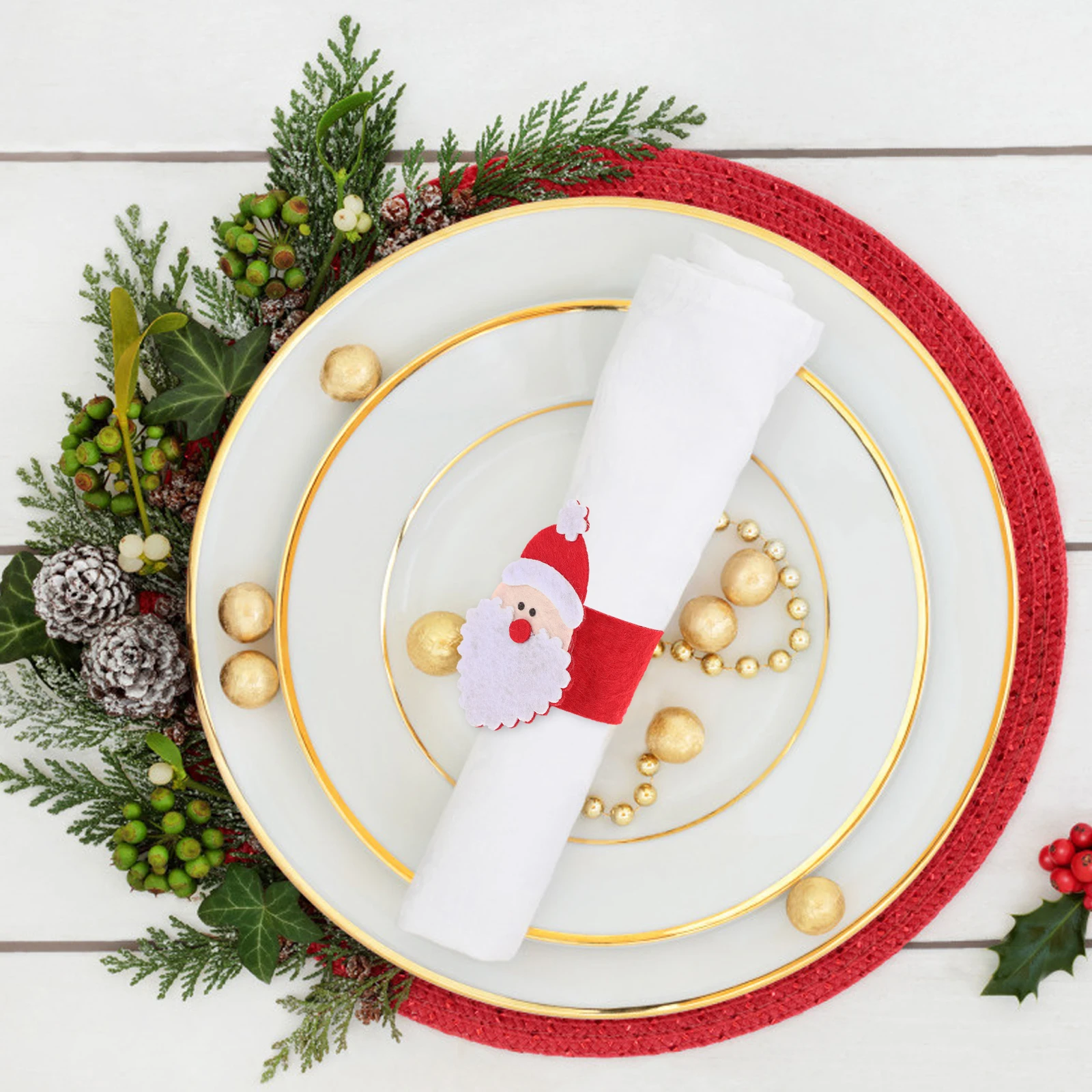 

6 Pcs Napkin Set Ring Holiday Buckle Din Holder Retro Dinner Table Decor Holders Rings