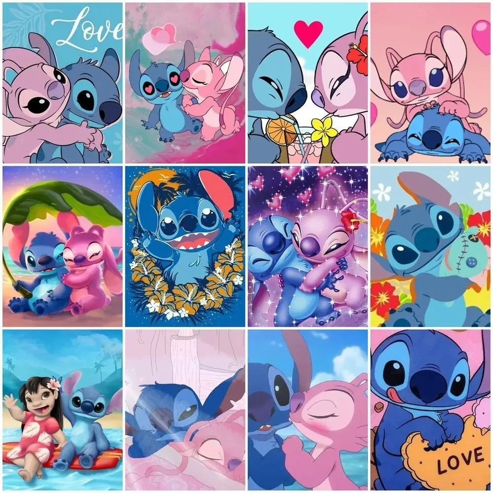 

Disney Lilo & Stitch Acrylic Paint Unique Gift Oil Painting By Numbers cartoon DIY Coloring By Number Anime Drawing Home Decor