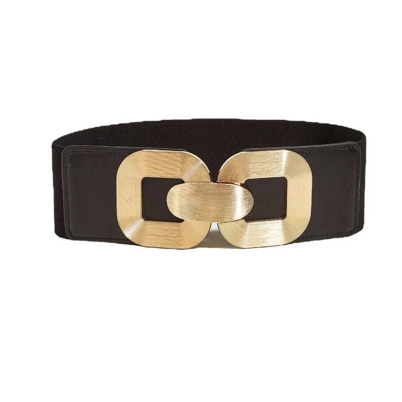 

Модный эластичный женский ремень с широким поясом, роскошное пальто с золотой пряжкой, украшение для платья, дизайнерский ремень высокого качества